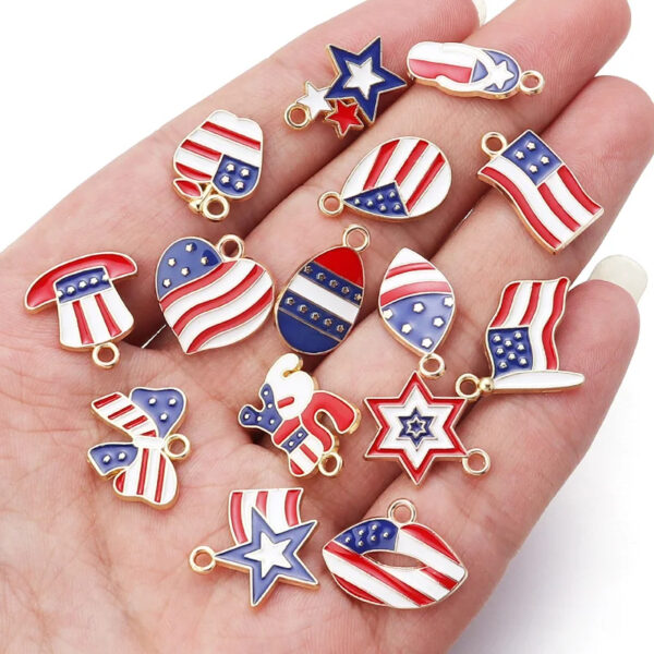 200pcs. American Flag Necklace Charms