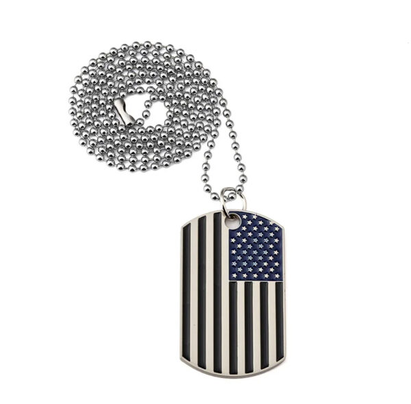 American Flag Dog Tag Black